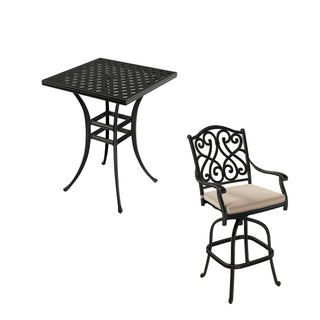 Patio Bistro Set Cast Aluminum 3-Piece