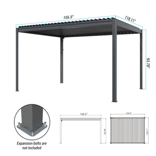Aluminum Louvered Pergola with Adjustable Roof