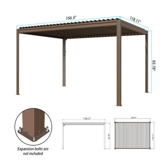 Aluminum Louvered Pergola with Adjustable Roof