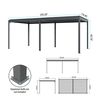Aluminum Louvered Pergola with Adjustable Roof