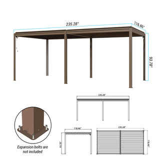 Aluminum Louvered Pergola with Adjustable Roof