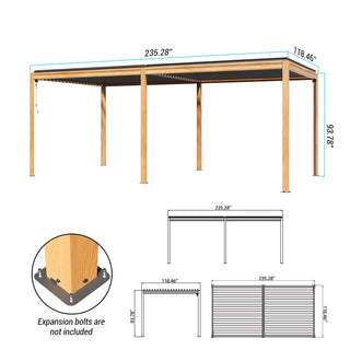 Aluminum Louvered Pergola with Adjustable Roof