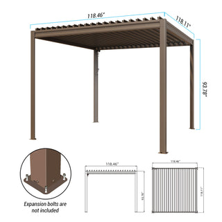 Aluminum Louvered Pergola with Adjustable Roof