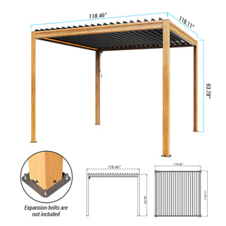 Aluminum Louvered Pergola with Adjustable Roof