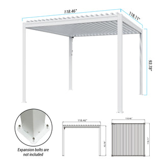 Aluminum Louvered Pergola with Adjustable Roof