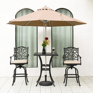 Patio Bistro Set Cast Aluminum 3-Piece