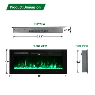 5000 Maximum BTUs Black Fan-forced Electric Heater Fireplace