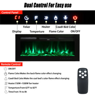 5000 Maximum BTUs Black Fan-forced Electric Heater Fireplace