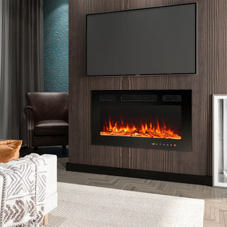5000 Maximum BTUs Black Fan-forced Electric Heater Fireplace