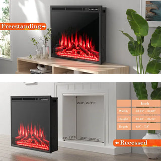 34/37" Electric Fireplace Recessed with Adjustable Flames
