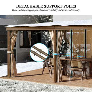 VineLull Hardtop Wall Mounted Pergola with Sloping Galvanized Steel Roof