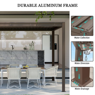 Aluminum Louvered Pergola with Adjustable Roof
