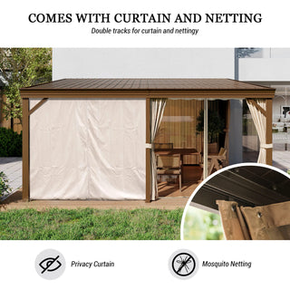 VineLull Hardtop Wall Mounted Pergola with Sloping Galvanized Steel Roof