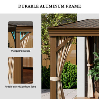 VineLull Hardtop Wall Mounted Pergola with Sloping Galvanized Steel Roof