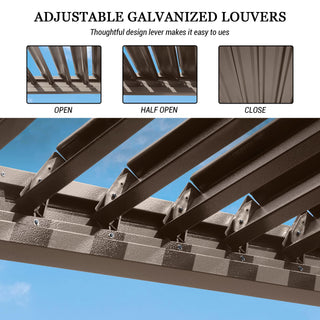 Aluminum Louvered Pergola with Adjustable Roof