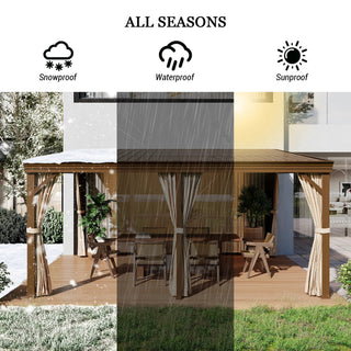 VineLull Hardtop Wall Mounted Pergola with Sloping Galvanized Steel Roof