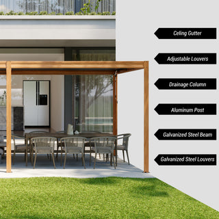 Aluminum Louvered Pergola with Adjustable Roof