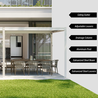 Aluminum Louvered Pergola with Adjustable Roof