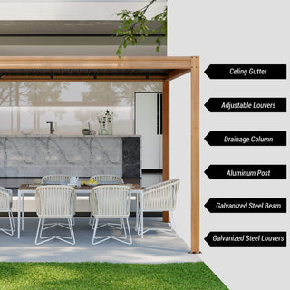 Aluminum Louvered Pergola with Adjustable Roof