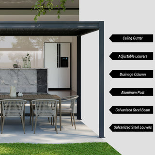 Aluminum Louvered Pergola with Adjustable Roof