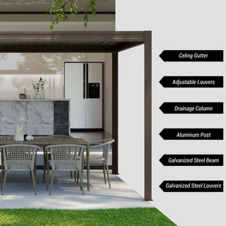 Aluminum Louvered Pergola with Adjustable Roof