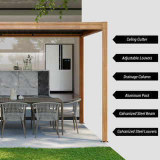 Aluminum Louvered Pergola with Adjustable Roof