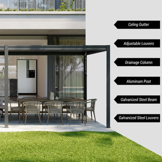 Aluminum Louvered Pergola with Adjustable Roof