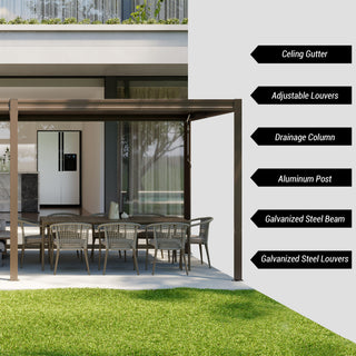 Aluminum Louvered Pergola with Adjustable Roof