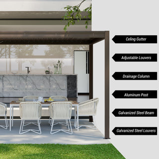 Aluminum Louvered Pergola with Adjustable Roof