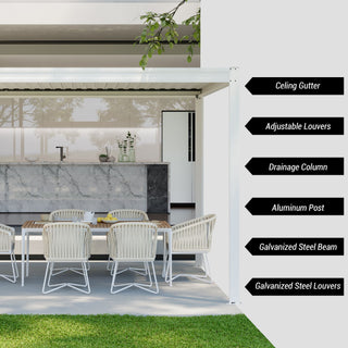 Aluminum Louvered Pergola with Adjustable Roof