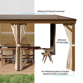 VineLull Hardtop Wall Mounted Pergola with Sloping Galvanized Steel Roof
