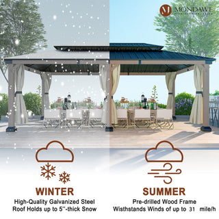 Cedarfort 12x20 FT Outdoor Patio Gazebo with Cedar Wood Frame